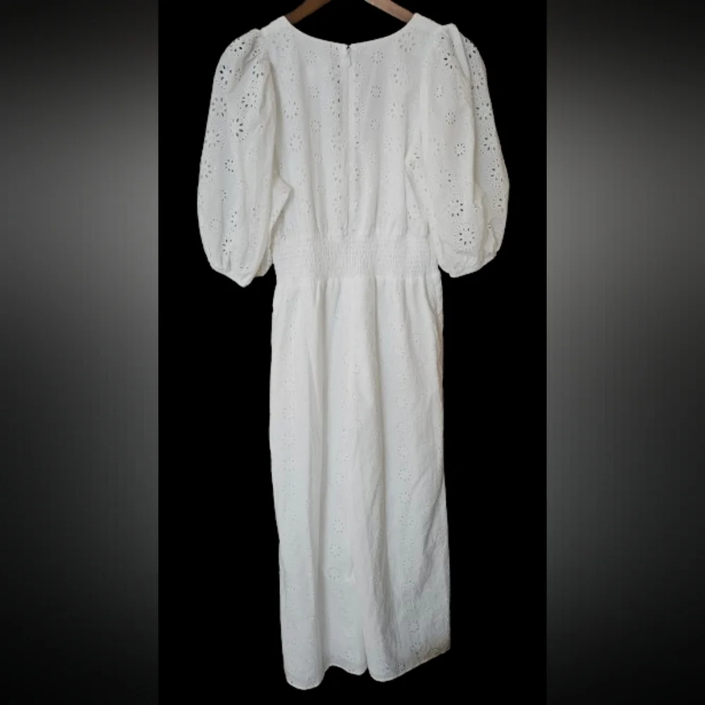 NWT Anthropologie Hutch Smocked-Waist Eyelet Jumpsuit - Picture 6 of 8